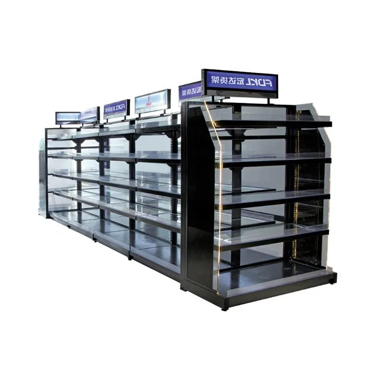 Double Sided Storage System Sweets Showcase Display Super Market Rack Shelf Supermarket