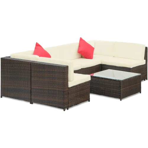 Free Shipping Drop Shipping Outdoor Patio Furniture Set PE Rattan Sectional Garden Furniture Corner Sofa Set 7 pcs Garden Rattan