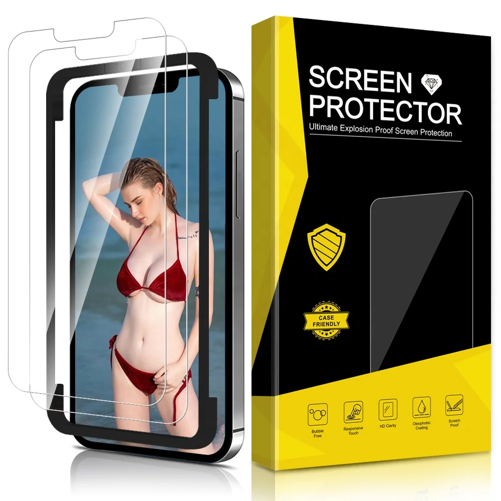 Высокая Прозрачная антибактериальная защита экрана мобильного телефона для iphone 11 12 13 Pro закаленное стекло индивидуальная упаковочная коробка