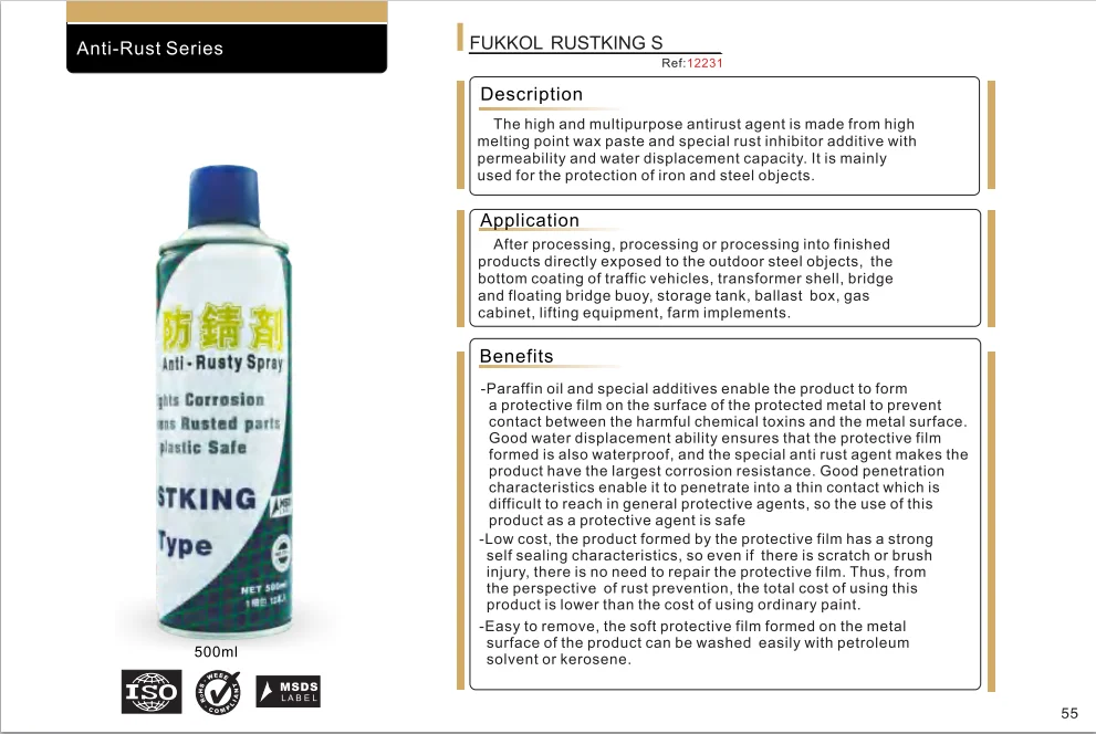 500ML FUKKOL Anti-Rust Spray Long-Lasting Anti-Rust Spray
