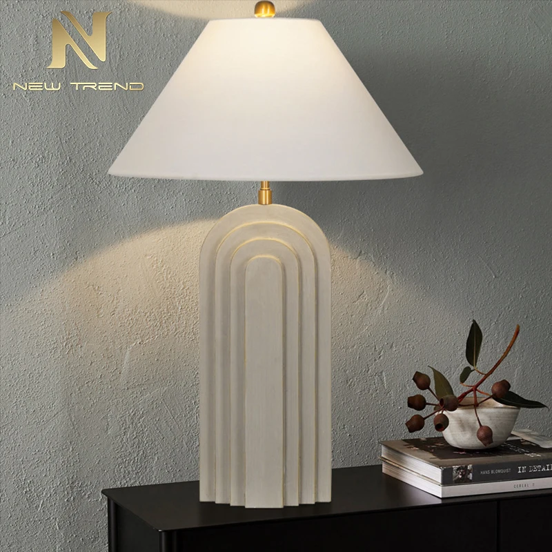 Contemporary Style Indoor Decoration Restaurant Hotel Room Bedroom White LED Table Lamp