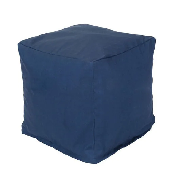 square brown moroccan PU leather ottoman pouf stool