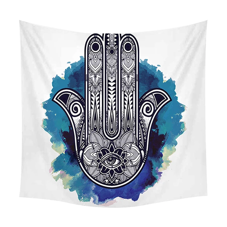Indian Fatima Hamsa Hand Tapestry Hippie Hippy Wall Hanging Psychedelic Religious Tapestries