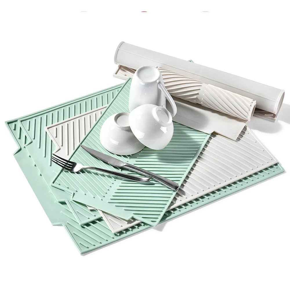 High Temperature Kitchen Table Insulation Mat Household Rubber Silicone Pad Non-Slip Drain Western Food Mat