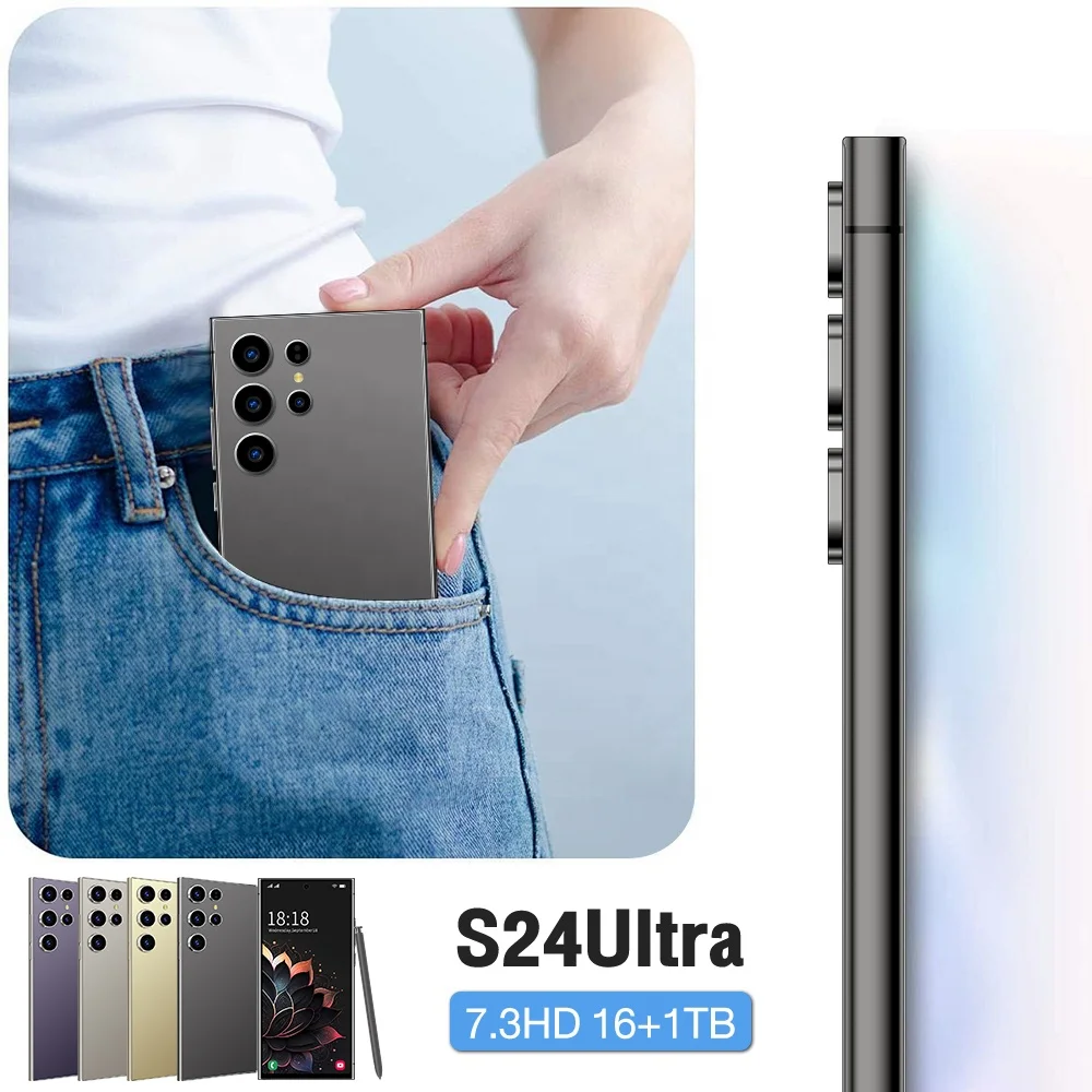 Original S24 Ultra Android 14 5G unlocked cell phone 7.3 inch HD Screen 16GB+1TB Dual Sim GSM cellular 5G smart Mobile phones