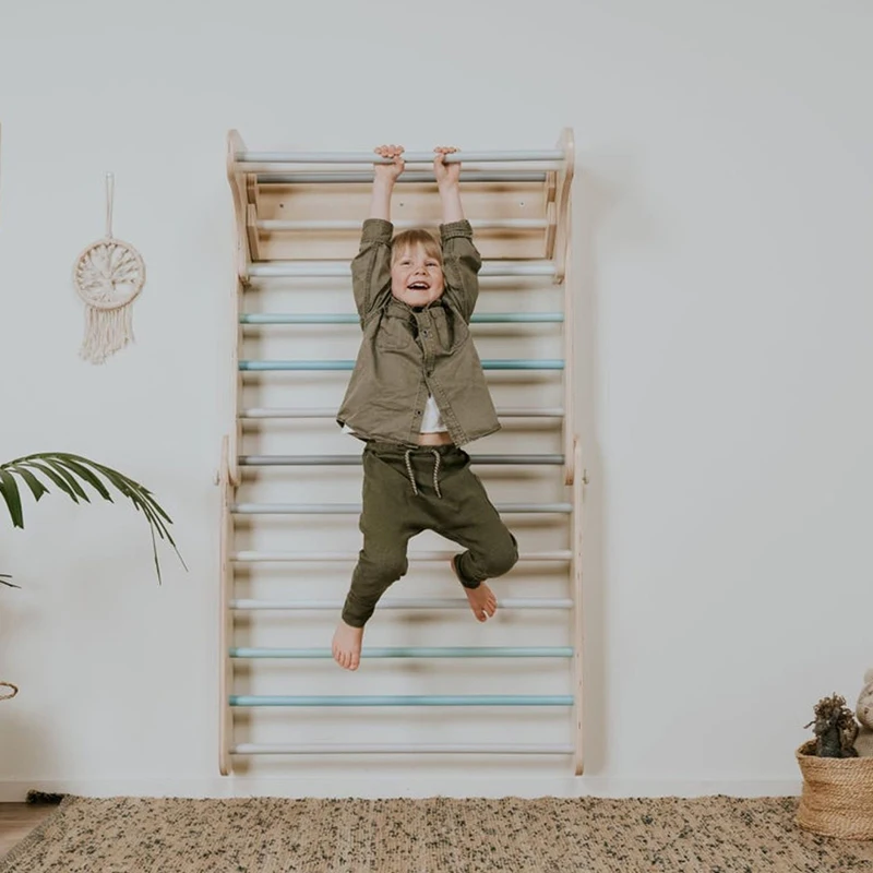 Kid wooden climbing frame  triangle climbing ladder education toys for kids