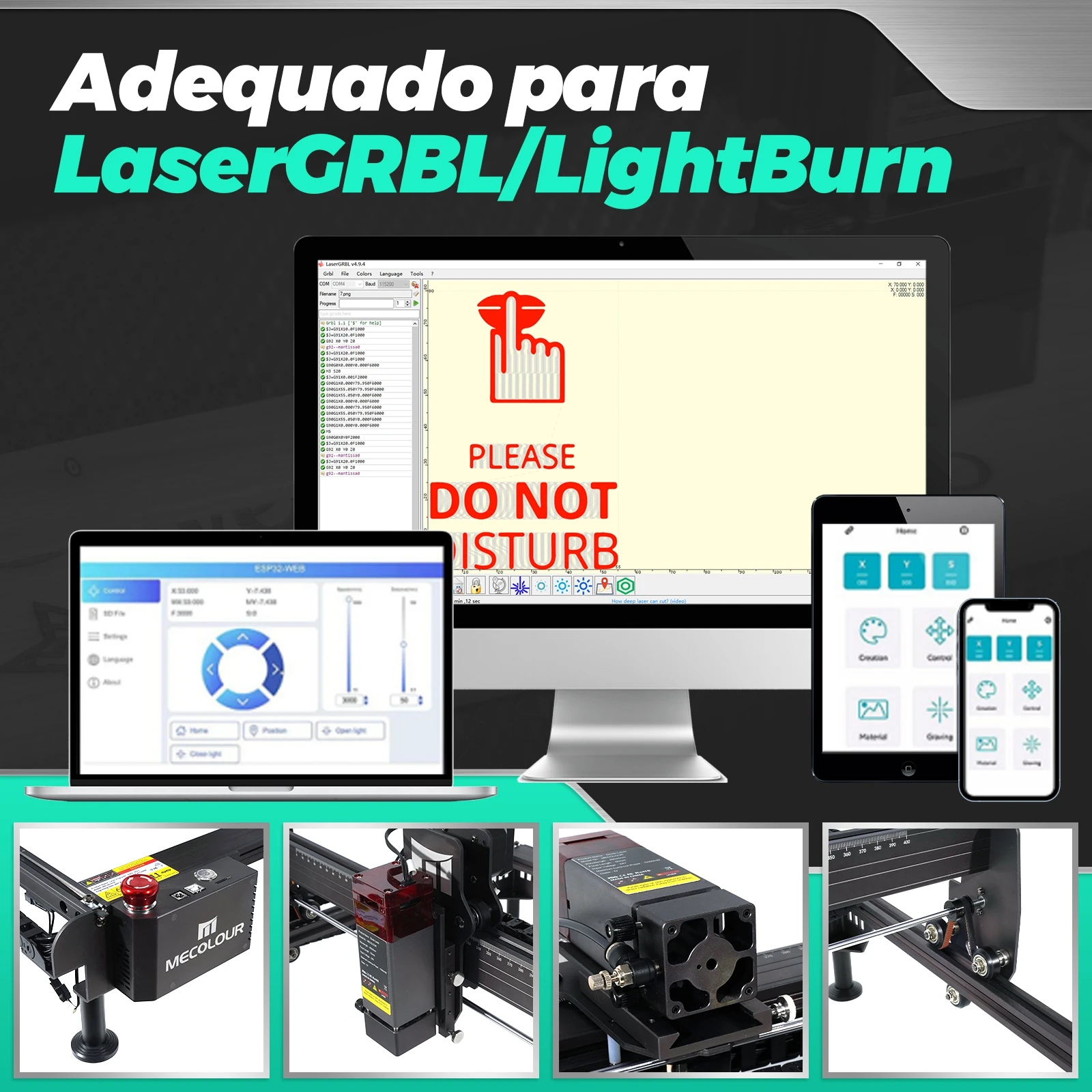 Desktop Laser Engraving and Cutting Machine Mark 4040 Small Business Leather Wood Glass Black