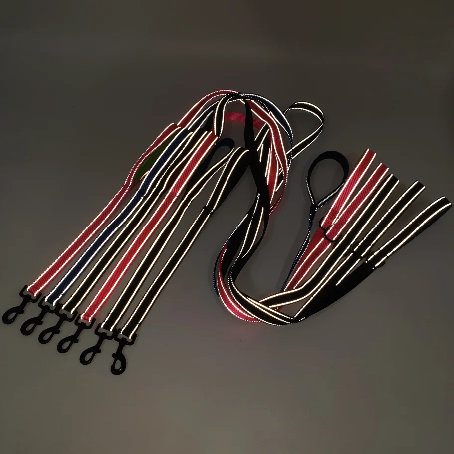 Hot Sale Reflective Nylon Material Heavy Duty Double Neoprene Padded Traffic Handle Pet Dog Leash