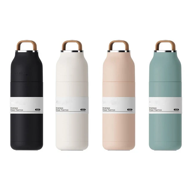 350ml Eco-friendly stainless steel water bottle with silicone portable handle
