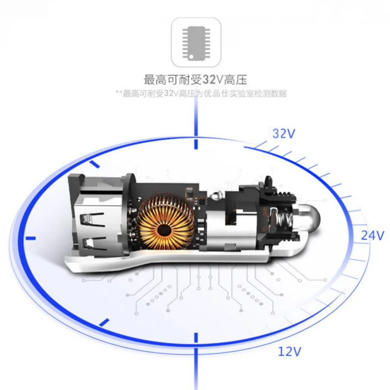 top 10 trending products mini metal body car charger adapter 12v car battery charger, 15w 5v 3.1a 2 port usb car charger