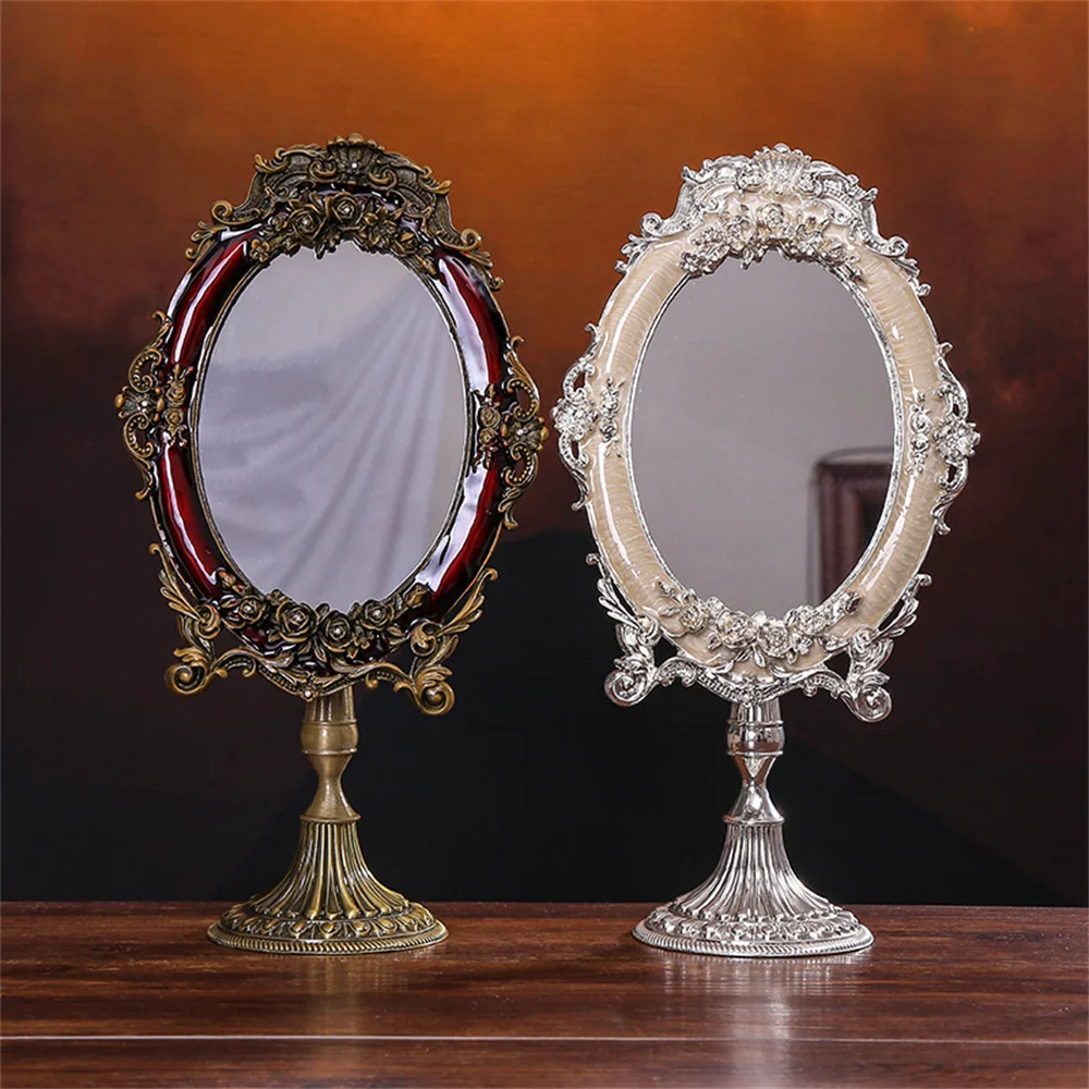 Good quality vintage luxury 5'x7' noble gems rotatable mirror metal picture frame