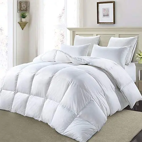 Custom Hotel High Quality White Cotton Quilt Anti Allergenic Winter Warm Duvet Natural 50% Goose Down Feather Bedding Duvet