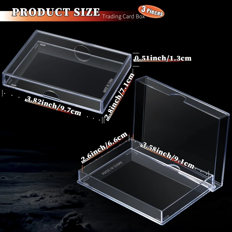 New Baseball Card Boxes Plastic Playing Card Case Trading Organizer Empty Gaming Card Capacity Hinged Box Holder