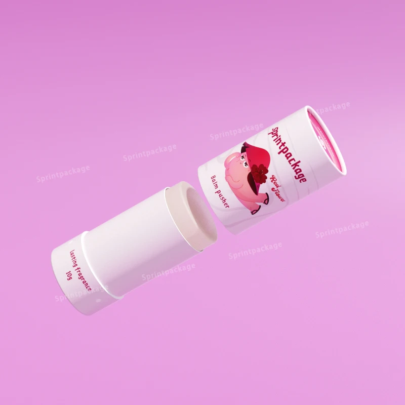 Eco-friendly Small Cylinder Cosmetic Gift Paper Tube Cardboard Push Up Lip Balm Deodorant Hair Wax Stick Packaging Tube