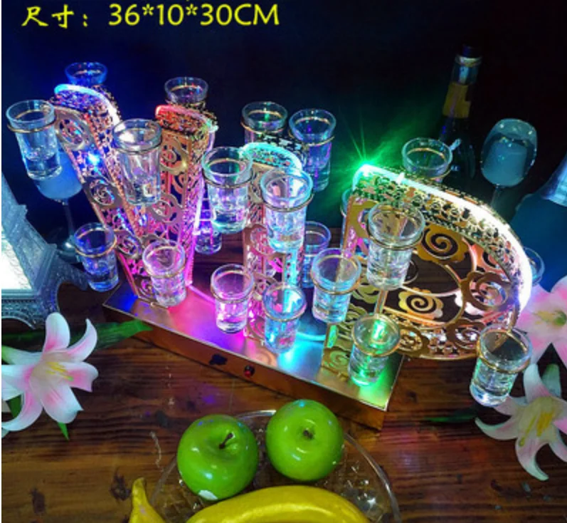 Customized logo VIP   24 PCS Led glass tray slot  for bar and club