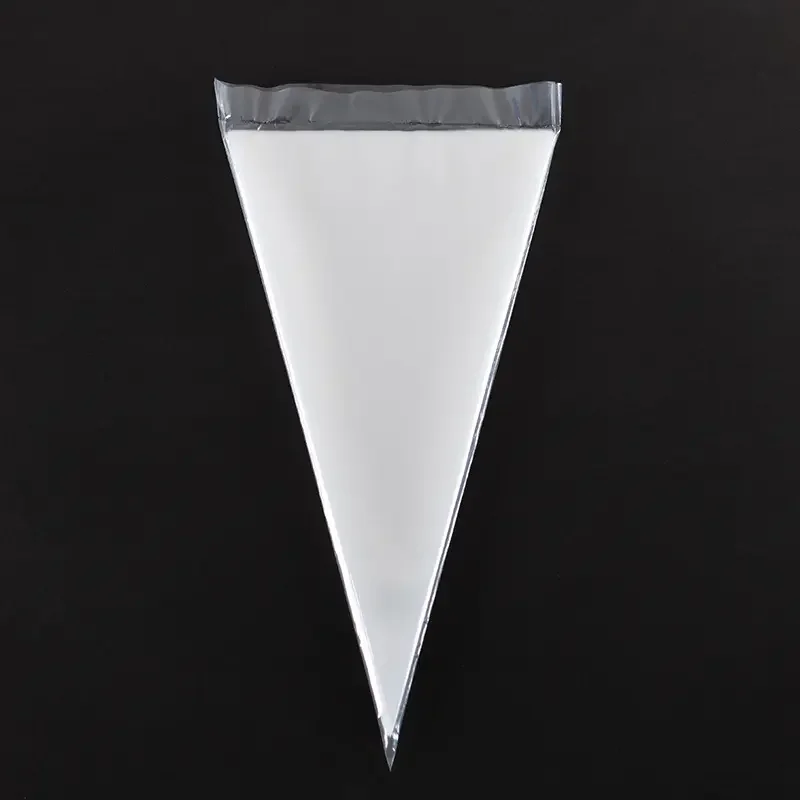 Custom Food Grade Triangle Cone Shaped Dessert Baking Plastic Bag Sweets Cake Cream Icing Popcorn Pastry Piping Bag