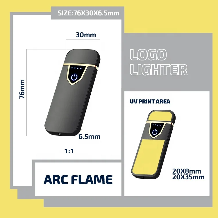 Professional Custom Logo Touch Screen Ignite Windproof Arc Rechargeable Cheap  Electric Coil Lighter