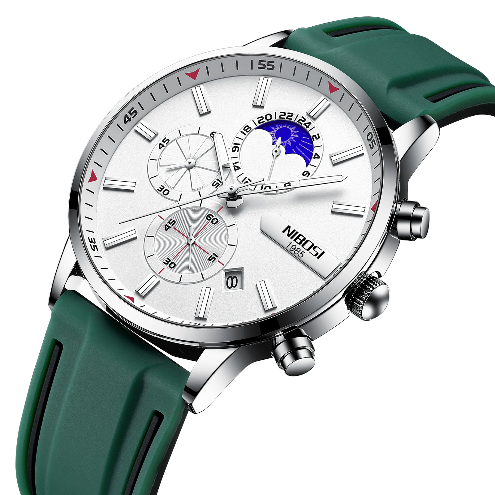 Wholesale Price NIBOSI 2501 Men Watch Waterproof Chronograph Quartz Watch Sports Silicone Strap Watch