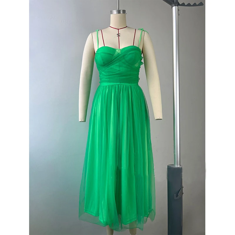 Fuchsia homecoming bridesmaid dresses ball gown 2023 green A-line Spaghetti Straps Sweetheart Tulle Prom Dress
