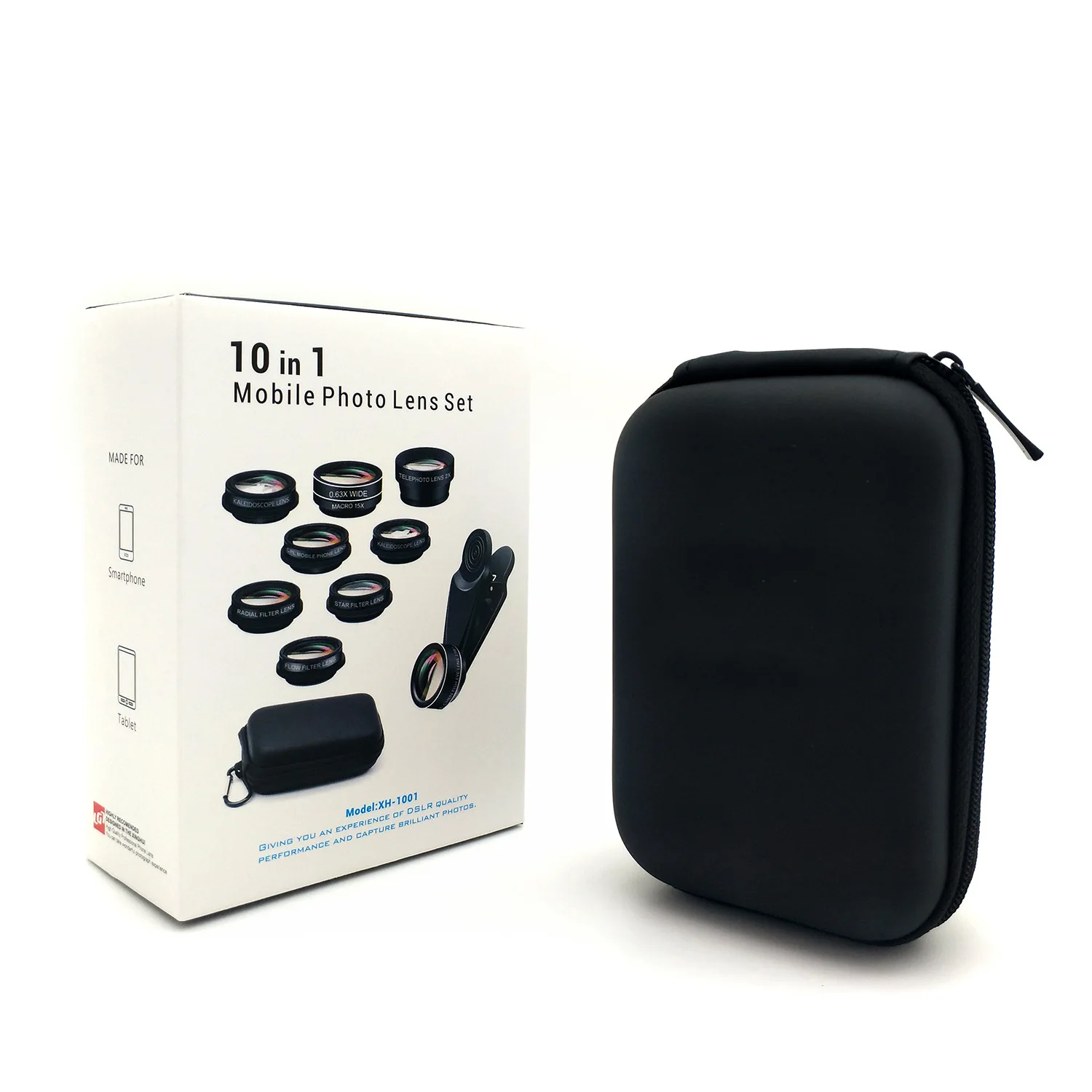 10 in 1 Super Wide Angle+ Macro+Fisheye Lens+ CPL+3/6+Starburst/Radial/Soft/Flow Filter Universal Clip On Phone Camera Lens Kit