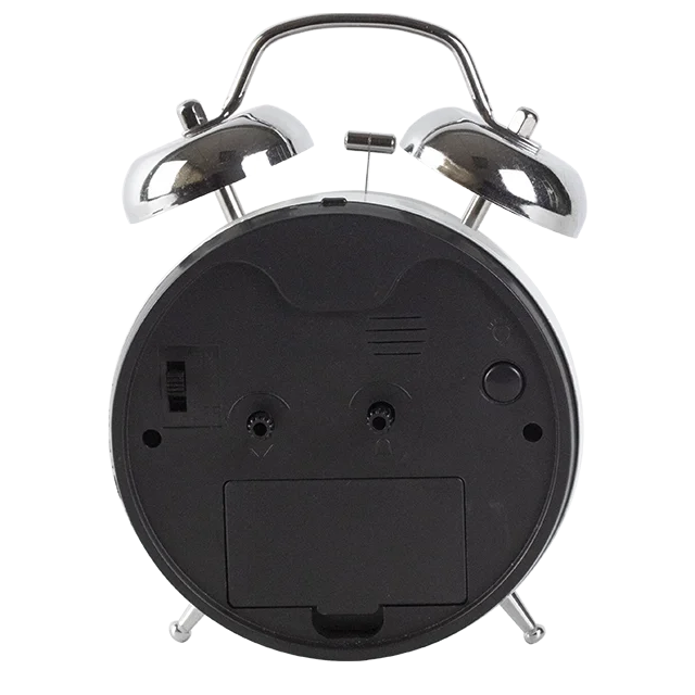 iMSH TB12003 Quartz analog clocks metal twin bell alarm clock wecker despertador desktop bedside bell custom alarm clock