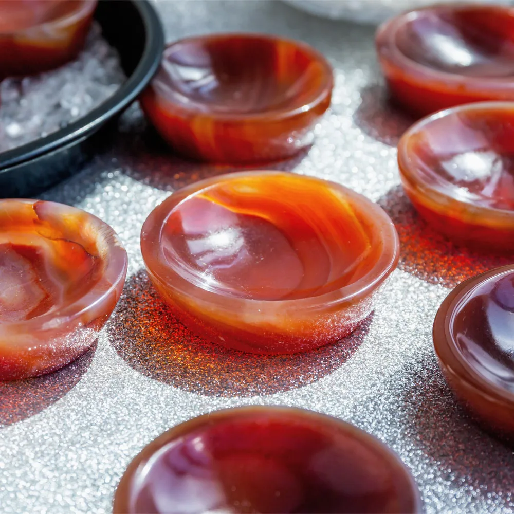 Hand carved natural quartz beautiful red carnelian bowl reiki healing crystals stone for decoration