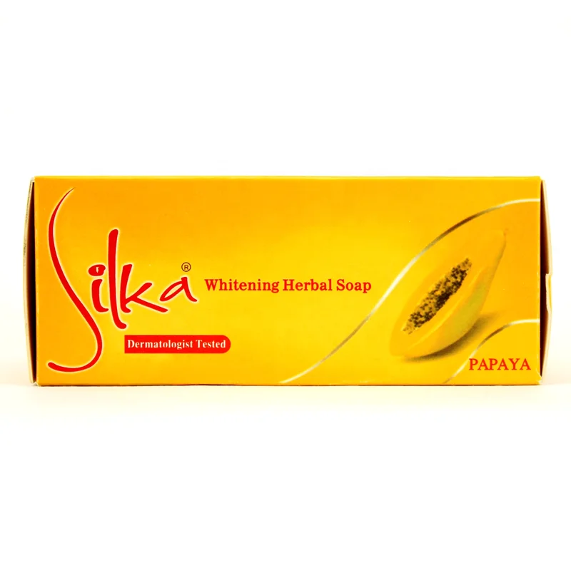 
Best Kojic acid Skin Whitening Natural Herbal Papaya Extract Silka Soap 