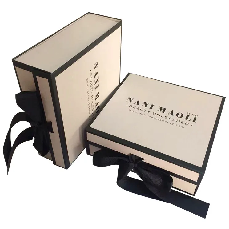 Mass production cosmetic candle jar ribbon magnetic gift box wig extension magnetic packaging box
