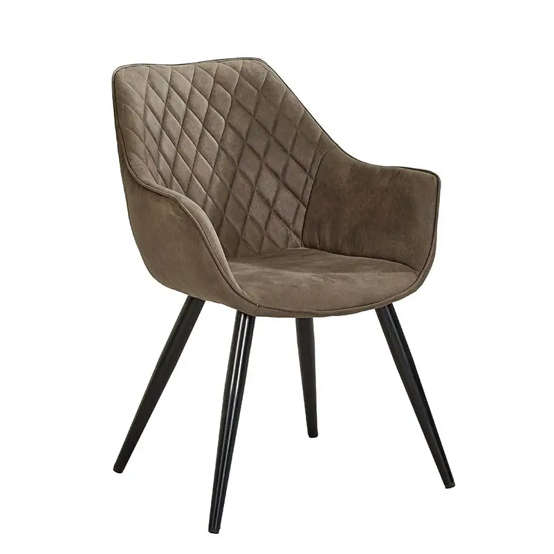 Leisure Dining Chair Luxury Chairs Dinning American Diner Rooms 6 Leather Modern European Stylish For Room Metal Leg With Arms