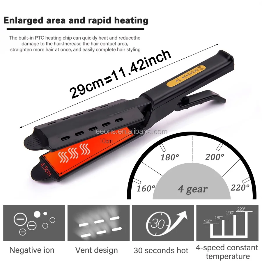 Leeons Private Label Titanium Plates Flat Iron Straightening Irons Hair Styling Tools Professional Hair Straightener