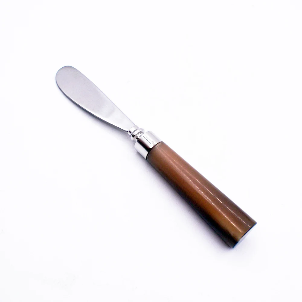 
nature buffalo horn handle stainless steel bread butter knife dessert spreader 