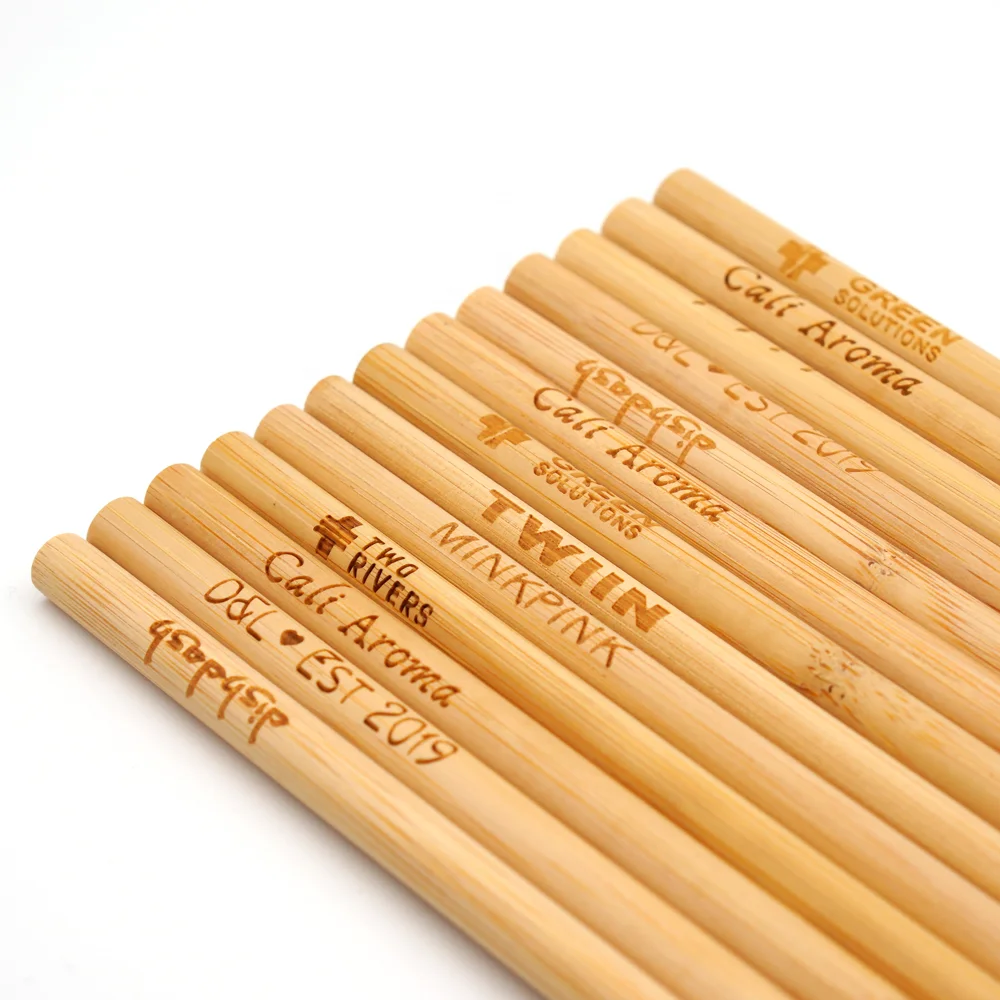 
Biodegradable compostable natural reusable drinking bamboo straw with cleaner brush 