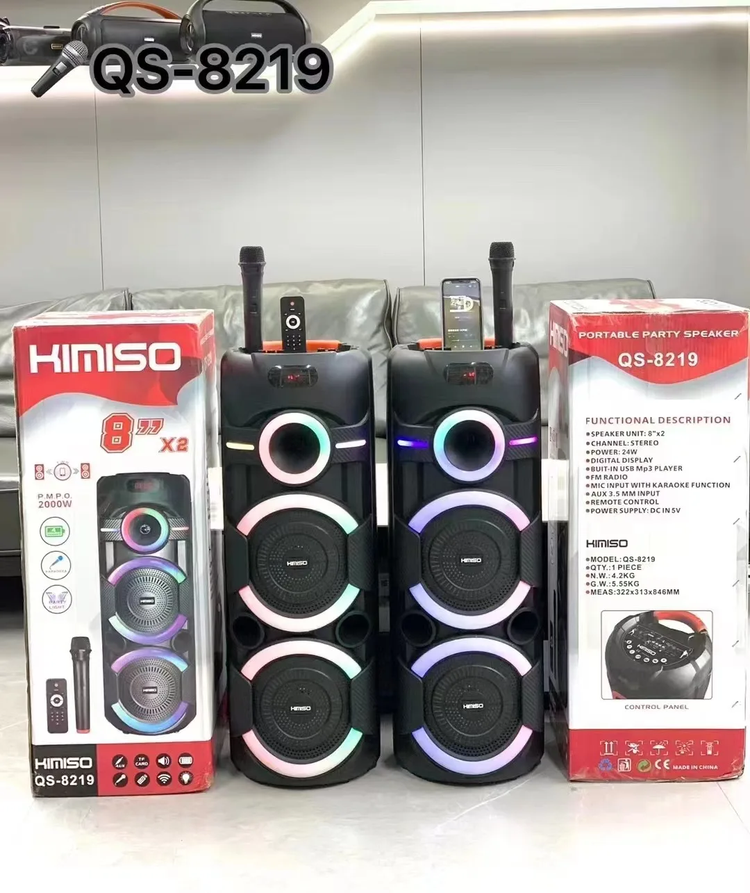 China Supplier dj speaker s speaker with led light kimiso portable speaker