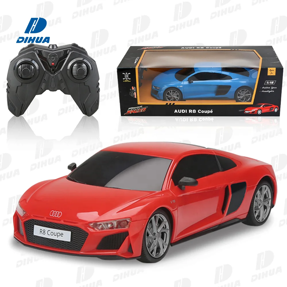 PNC Toy License Car Kids 1/16 2.4Ghz Remote Control Car Toy Full Function Audi R8 Coupe RC Vehicle with Headlight -12KM
