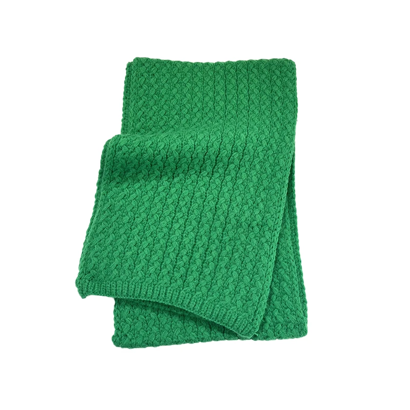 Winter Scarf  Fabric Arctic Velvet Knitted Children Thick Yarn Warm Scarf