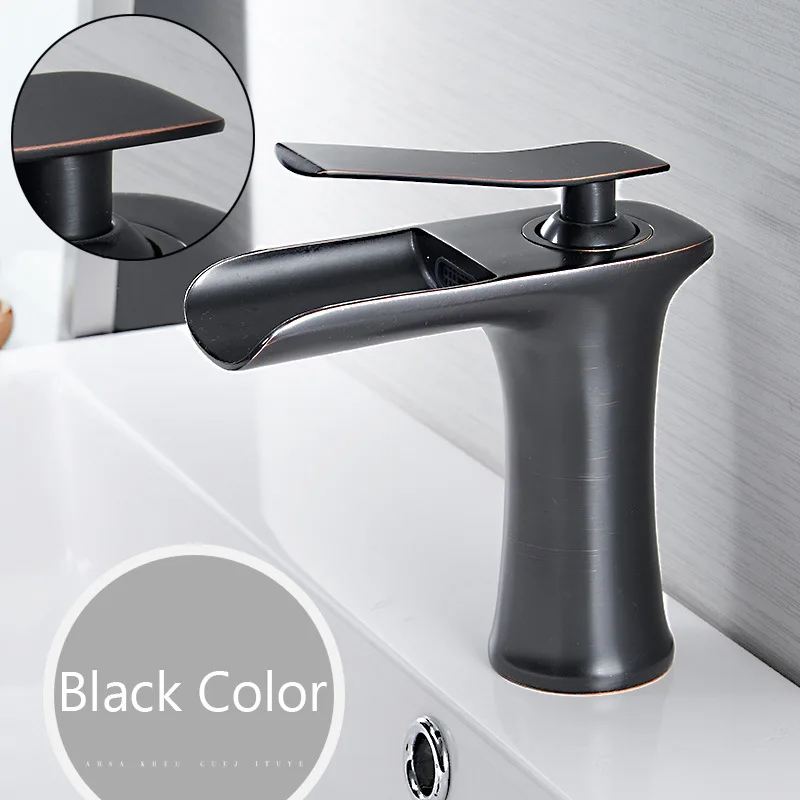New Arrival Mixer Basin Faucet Single Handle Brass Bathroom Water Tap wide mouth waterfall faucet