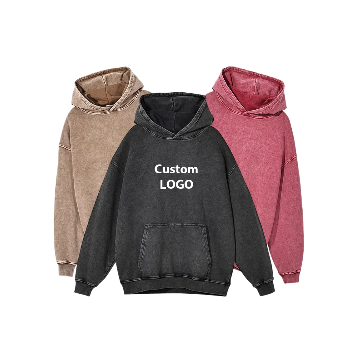 Factory Men cotton 500gsm distressed hoodies vintage acid wash hoodie fashion hip pop hoodie for customization