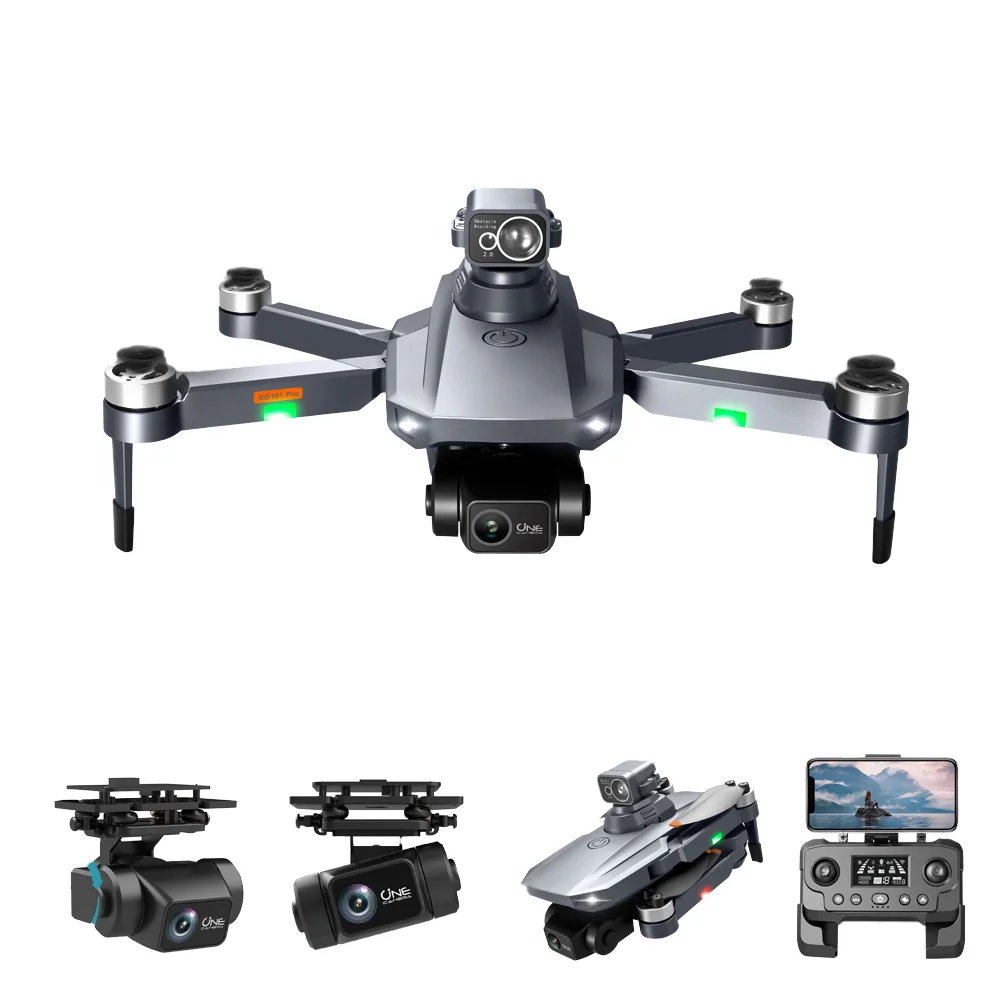RG101PRO drone dual axis gimbal laser obstacle avoidance aerial photography GPS brushless aircraft dual cameras