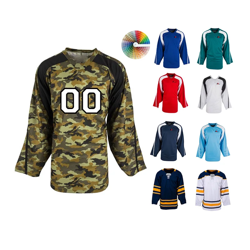 Custom Latest Design Ice Hockey Jersey Sublimation Embroidered Blank Hockey Jersey