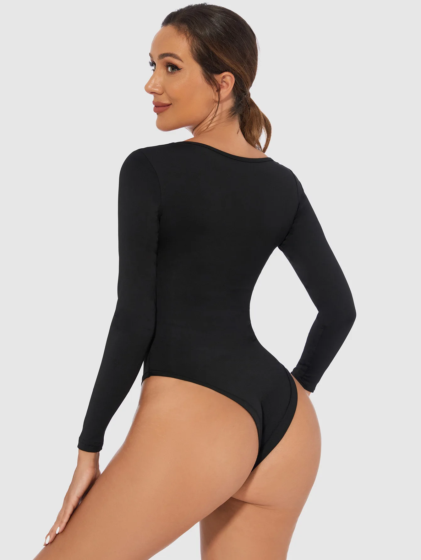 Пользовательские бесшовные XS-3XL для похудения с длинным рукавом боди стринги плюс размер Корректирующее белье