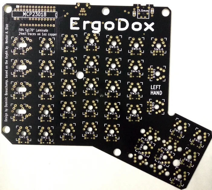 
fr4 high tg 170 ErgoDox keyboard pcb electronic circuit board 