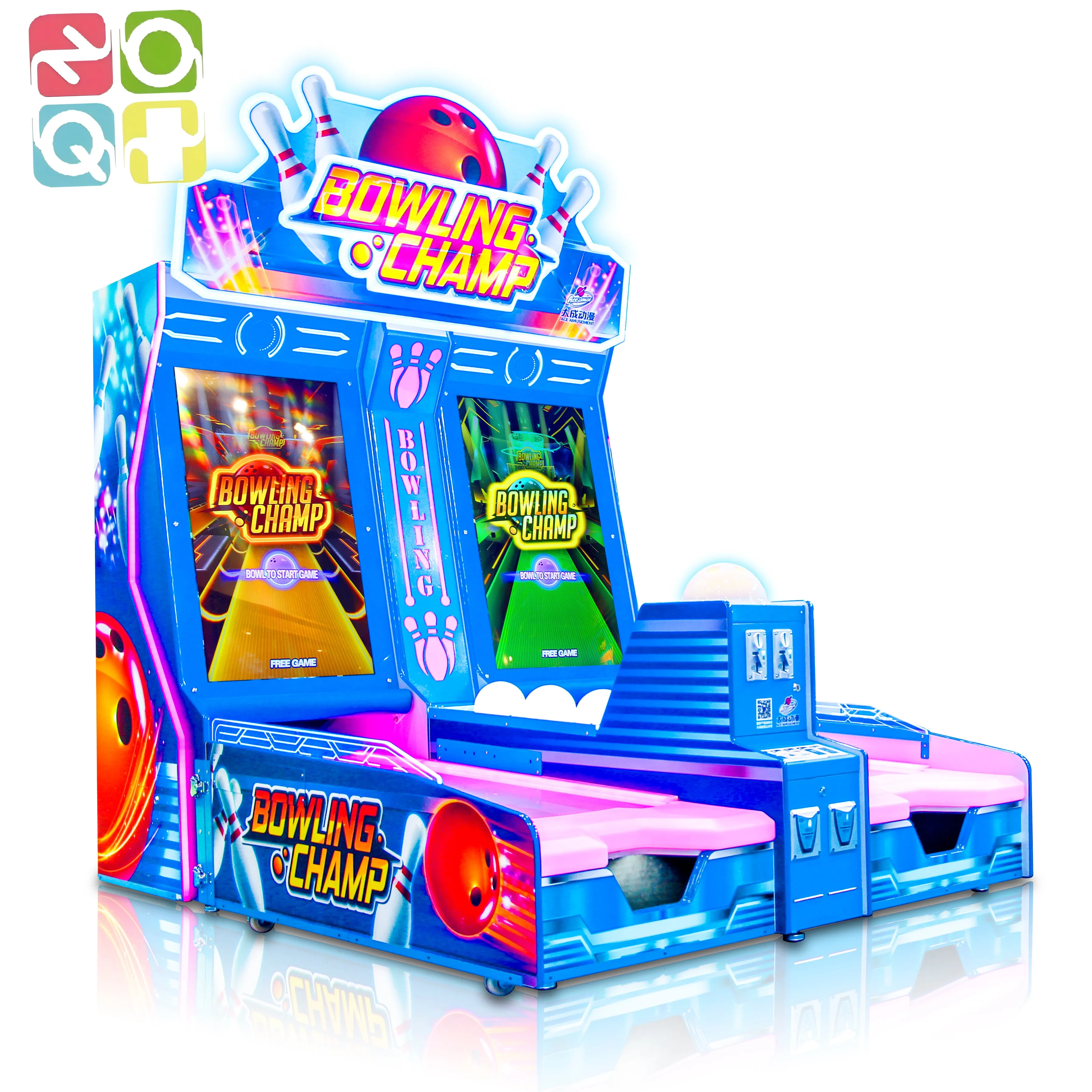 Double Players Forest Bowling with Shining LED Lights 2 Lanes bowling Redemption Electronic Arcade bowling
