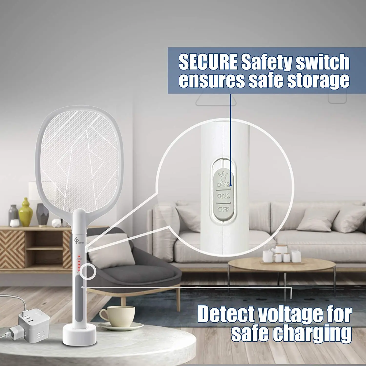 2 в 1 мухобойка Электрическая комаров убийства без развевающиеся руки Fly Zapper Indoor ловушка