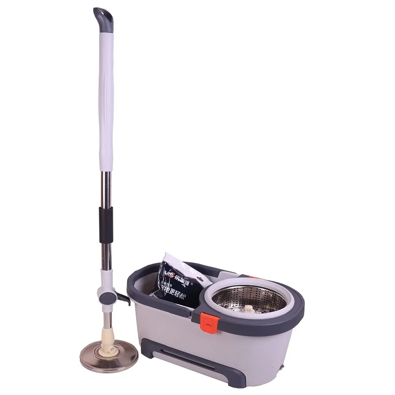 Thicken household rotary drag hand-wash free hydraulic suspension bucket smart lock switch lazy mopping a clean