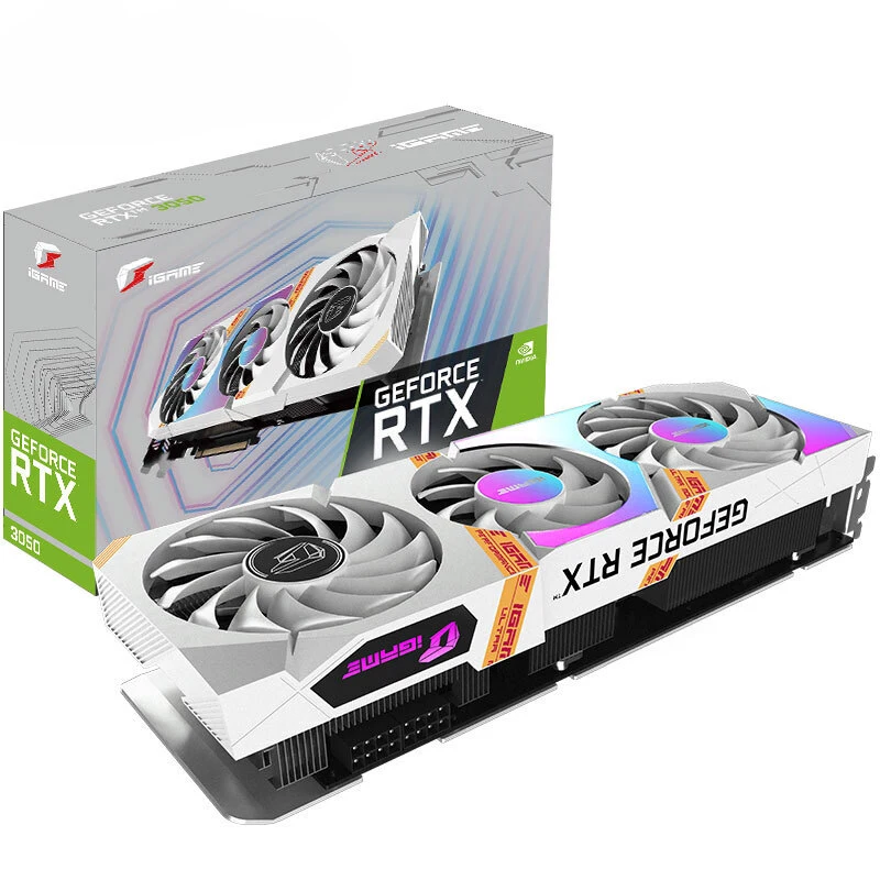 Hot Sale Colorful  iGame GeForce RTX3050 Ultra W OC 8G GPU for Computer Gaming Video Cards