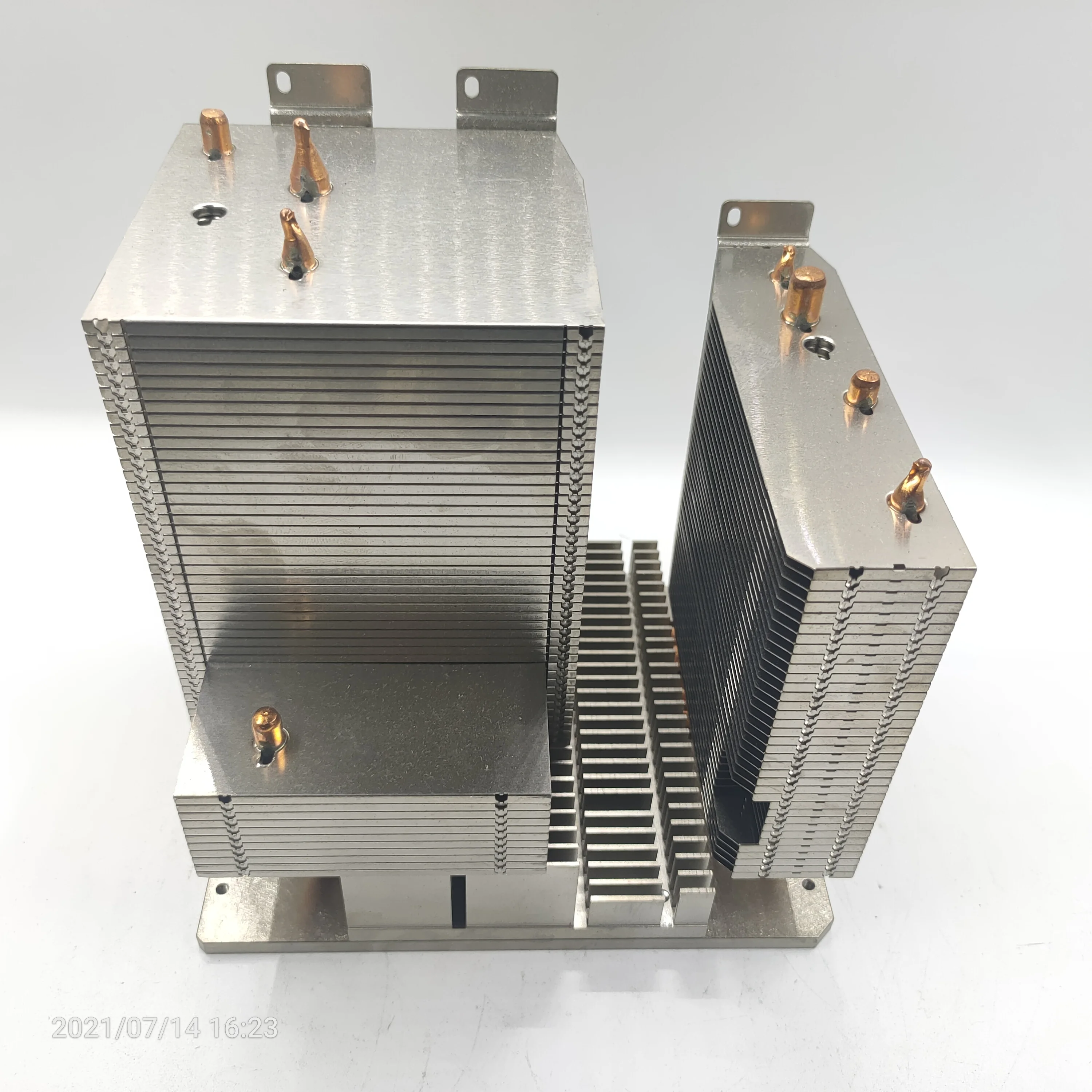 Hongyi Custom design aluminum Projector heatsink copper heat pipe folding zipper fin CPU cooler radiator soldering led heat sink