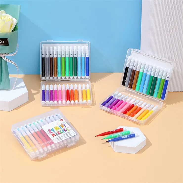 Заводская цена, модный набор для рисования школьников и детей, канцелярские принадлежности, индивидуальный дизайн, Перманентный маркер с акварелью и блестками