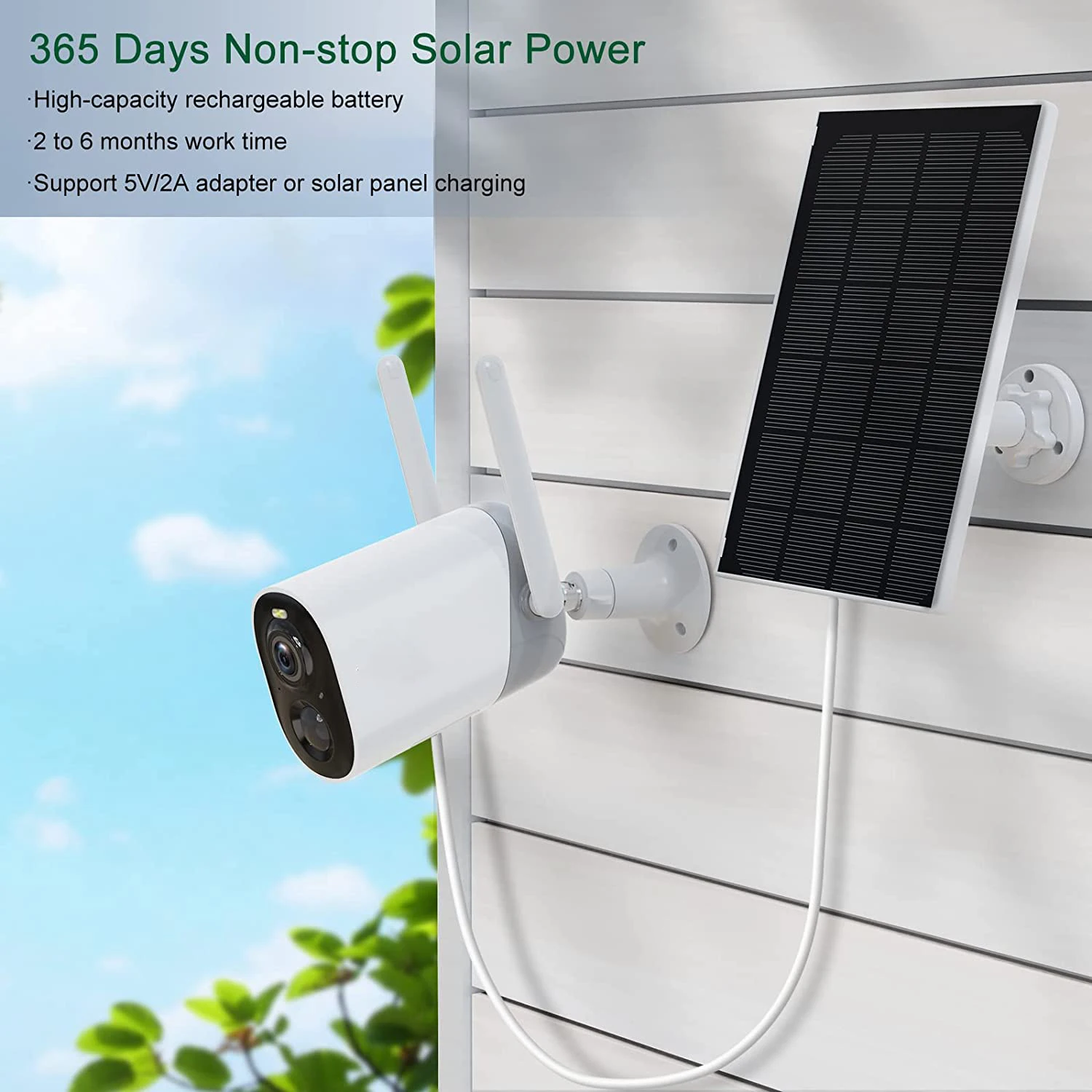 3 Вт солнечная панель 1080p аккумуляторная камера Водонепроницаемая камера с низким энергопотреблением wifi