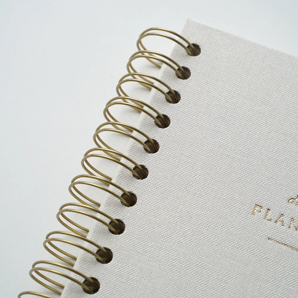 Wholesale Custom High Quality Linen Logo Diary Spiral Printed Journal Hard Cover Strawberry Goose Planner