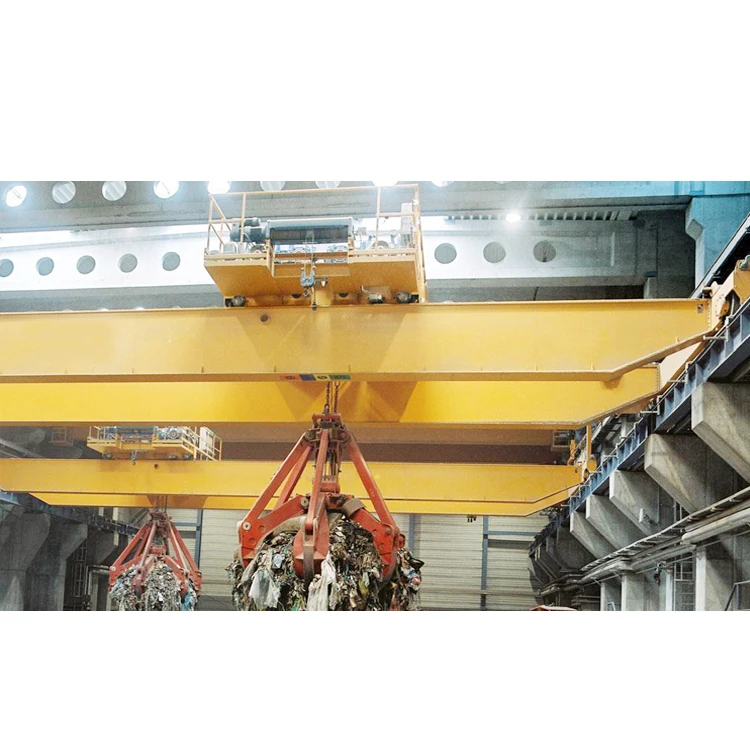10 t 20 ton grab bucket electric double girder overhead crane price for workshop